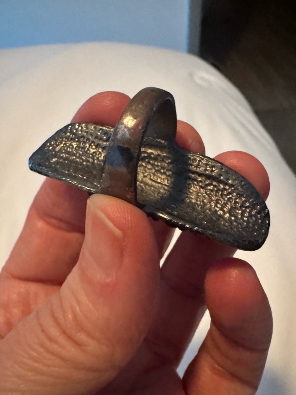 Embellished Gunmetal Rhinestone Statement Ring - Picture 5 of 6